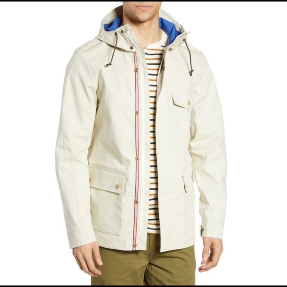 Scotch & Soda Mid Length Tan Hooded Rain Jacket S